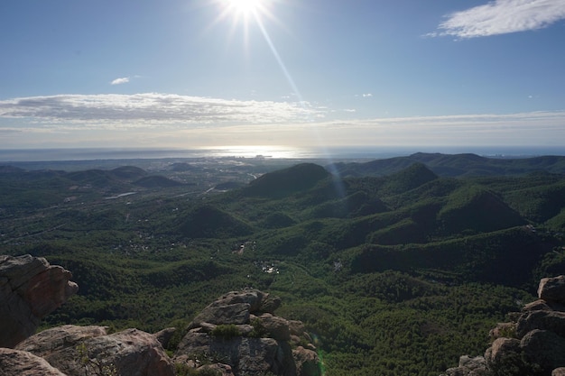 산 정상에서 산의 전망