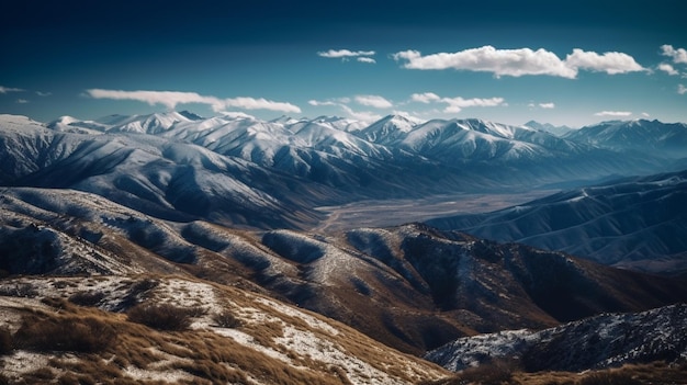 A view of the mountains from the top of the mountain.