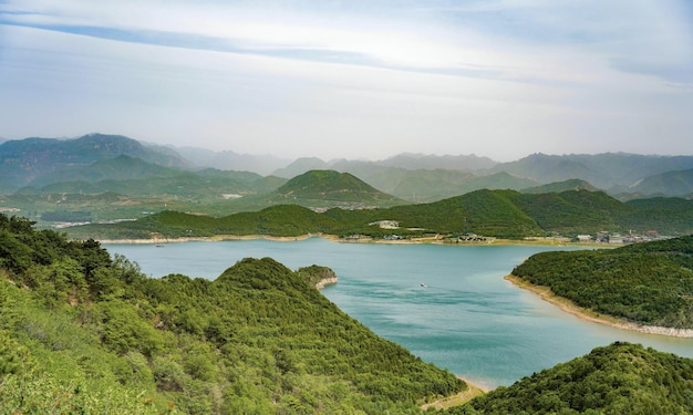 A view of the mountains and the sea