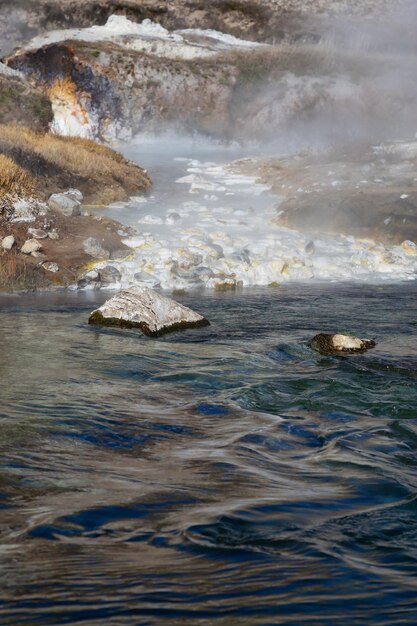 View of natural Hot Springs at Hot Creek Geological Site