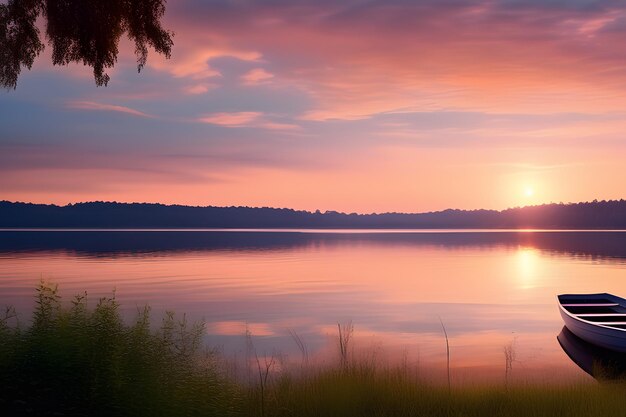 Foto vista del paesaggio naturale vicino al lago