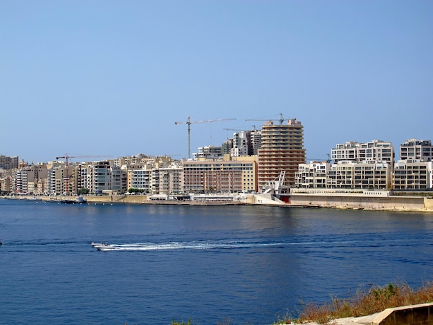 The view of new houses of Sliema Malta