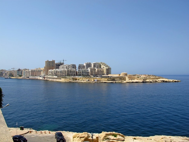 The view of new houses of Sliema Malta