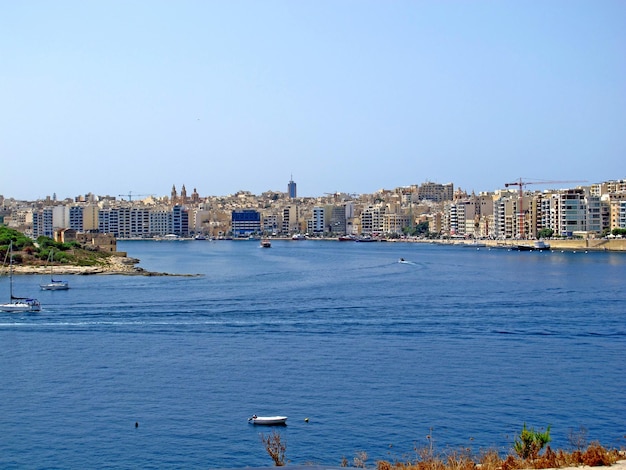 The view of new houses of Sliema Malta