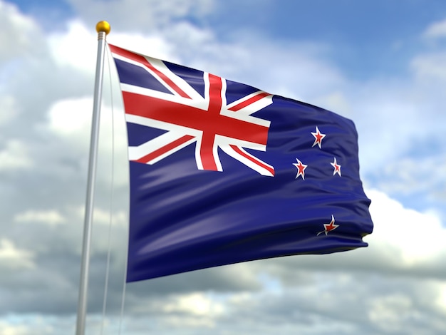 View of new zealand flag in the wind