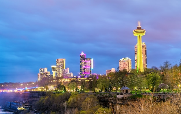 View of Niagara Falls city in Ontario - Canada