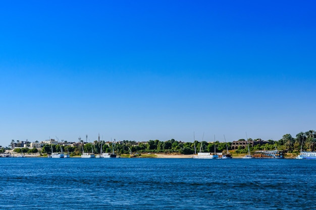 View of the nile river in luxor egypt