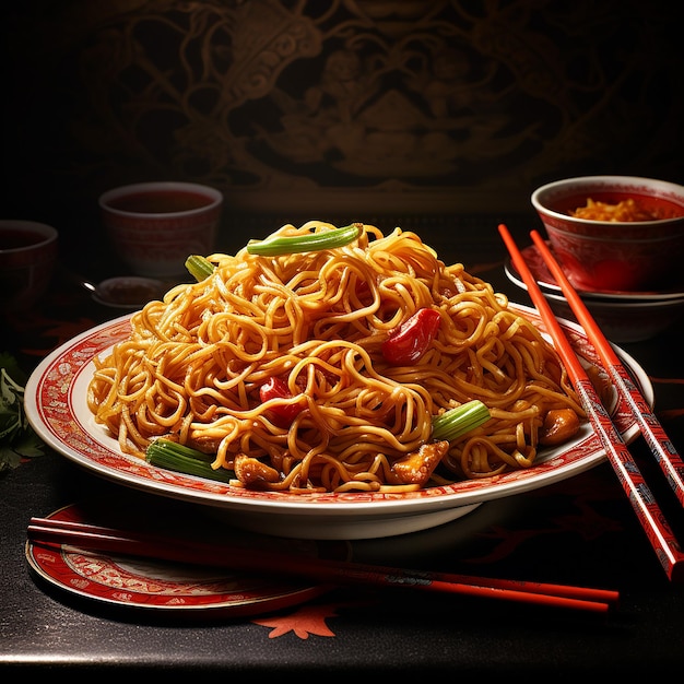 Photo view of noodles for advertising