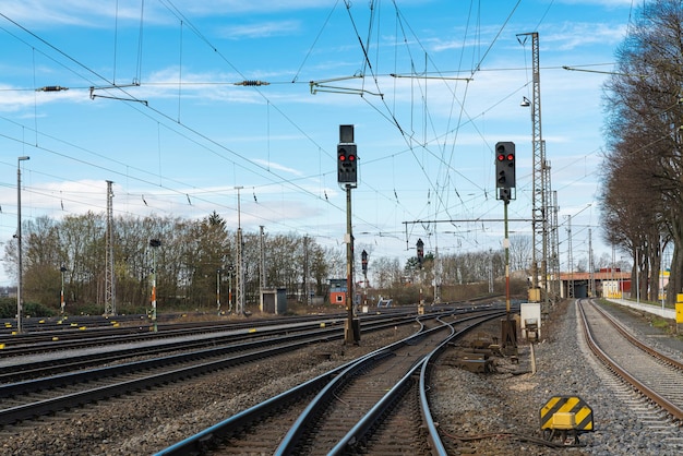 View of the numerous railway tracks