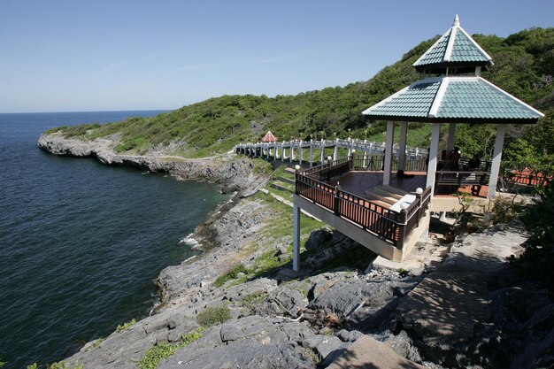 A view of the ocean from the cliff