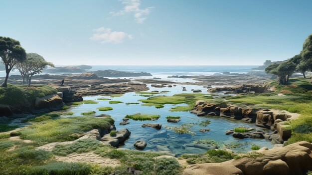 a view of the ocean from the cliffs