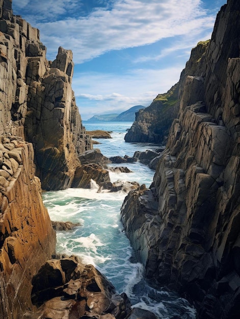 a view of the ocean from the cliffs