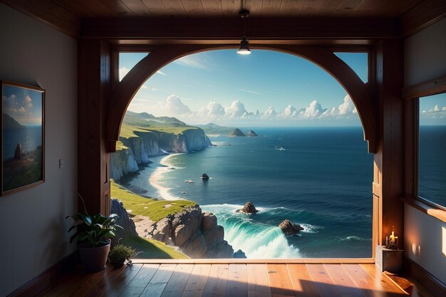 A view of the ocean from the house