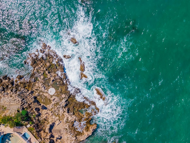 A view of the ocean from above