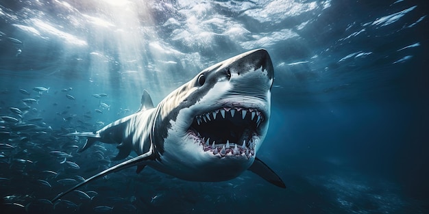 View of an ocean shark underwater