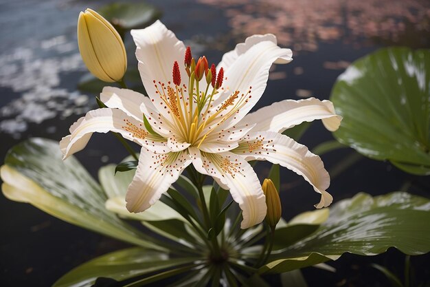 写真 ⁇ く美しいリリーの花の景色