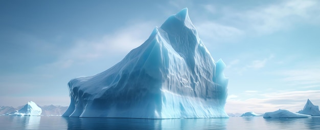Фото Вид большого айсберга, созданный искусственным интеллектом