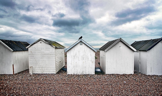 写真 空に照らされた建造物の景色