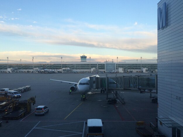 写真 空に照らされた街の景色