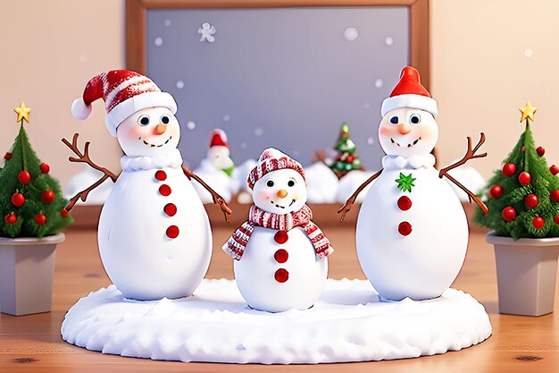 写真 クリスマス 祝い の ため の 雪人 の 景色
