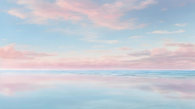 Foto view of the sea horizon and serene ocean sky background beach sky wallpaper ocean horizon sky over ocean calm seascape with sky ai generative