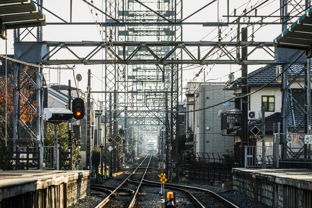 写真 鉄道線路上の列車の景色