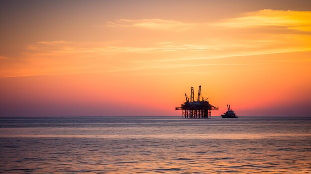 View of an offshore drilling rig