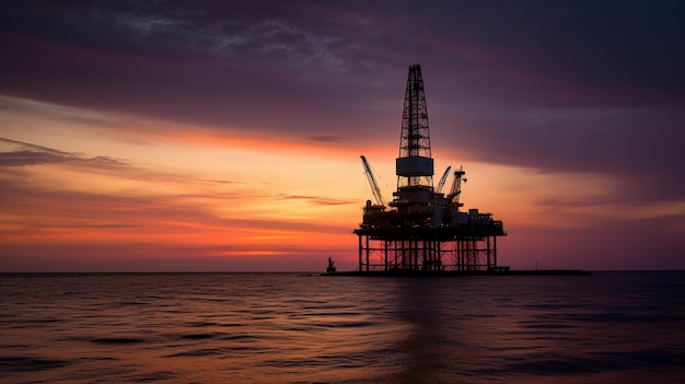 View of an offshore drilling rig