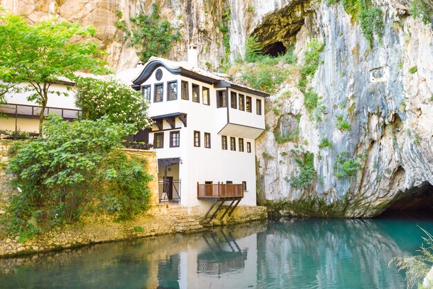 View of the old Blagaj monastery in Bosnia and Herzegovina