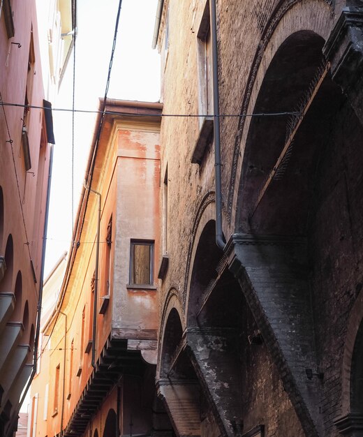 View of old city centre in Bologna