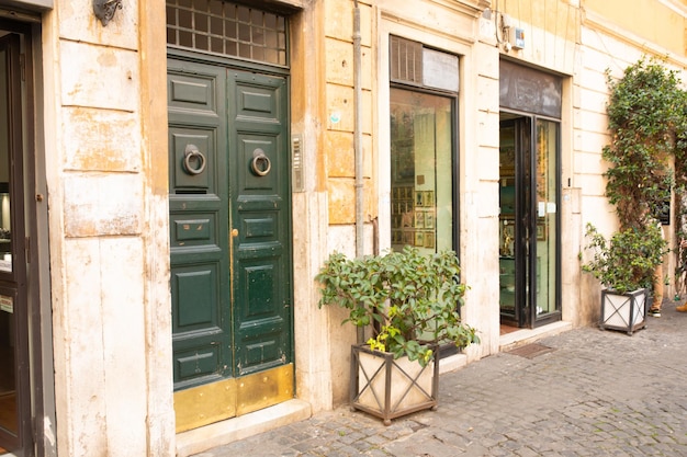 View of old cozy street in Rome, Italy.