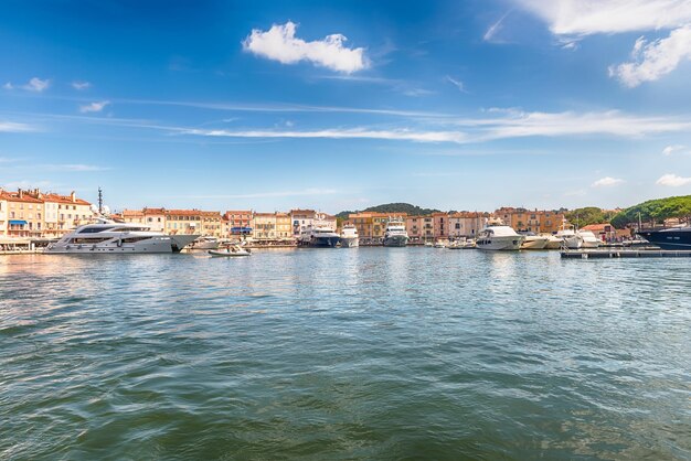 View of the old harbor of SaintTropez Cote d'Azur France