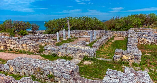 View of old ruins against sky