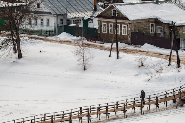 View of the old town of Kashin in winter.