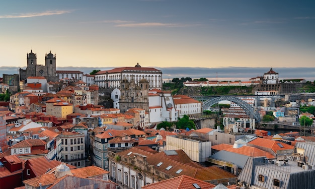 View of the old town of Porto Portugal.