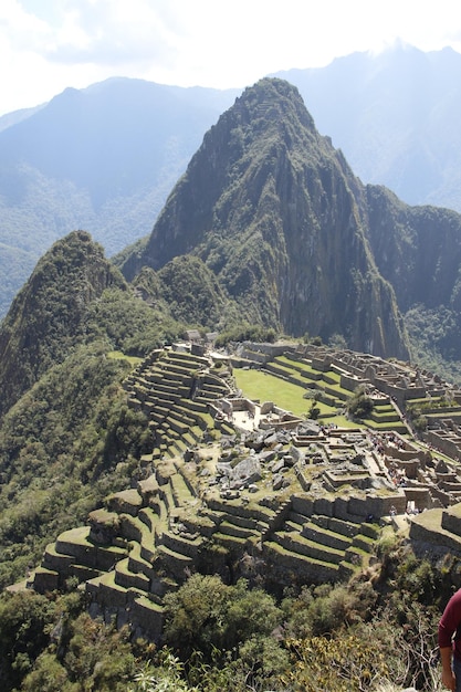 View of one of the wonders of the world Machu Picchu Peru