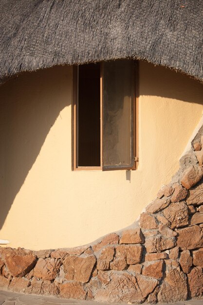 View of open window in building