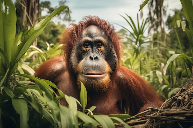 View of Orangutan in nature