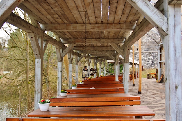 View of outdoor cafe in park