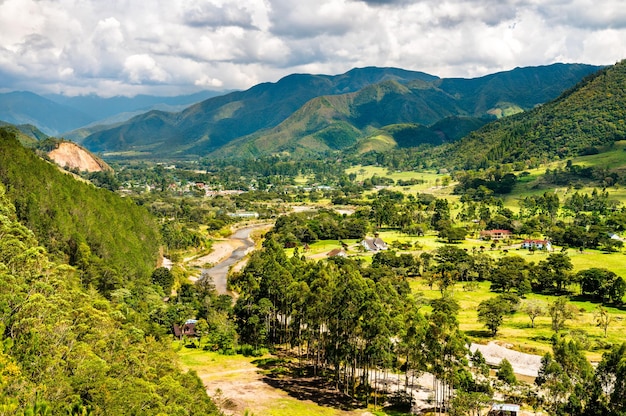 View of oxapampa town in peruvian amazonia