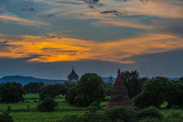 view of pagoda against cloudy sky