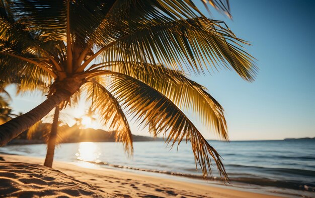 View of palm tree in front of the sea