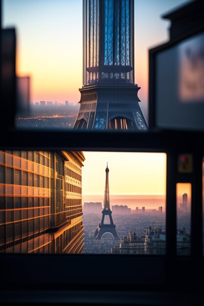 view of paris Eiffel Tower
