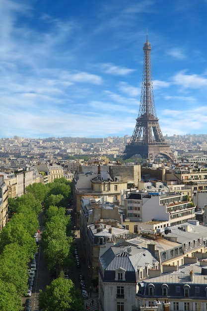 view of Paris and Tour Eiffel