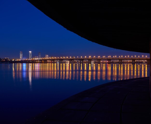 View to Paton bridge in Kiev