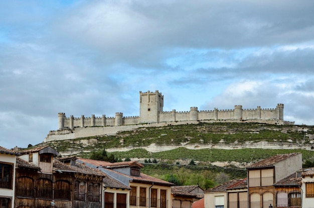 View of Penafiel castle in Valladolid Spain