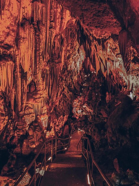 Photo view of people in cave