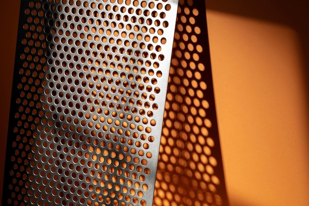 Photo view of perforated sheet of material