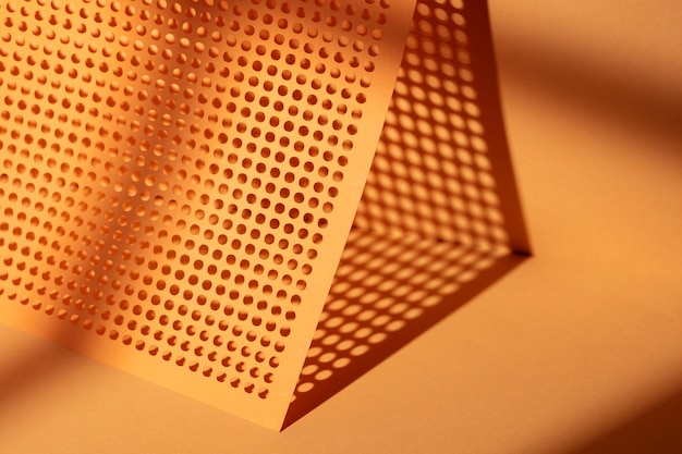 Photo view of perforated sheet of material