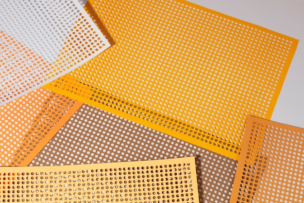 Photo view of perforated sheet of material